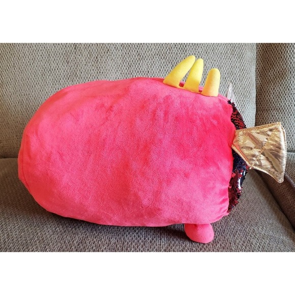 2019 Red Ash the Dragon Sequin Faced Moosh-moosh Stuffed Animal Plush Toy #3900 - Picture 5 of 12